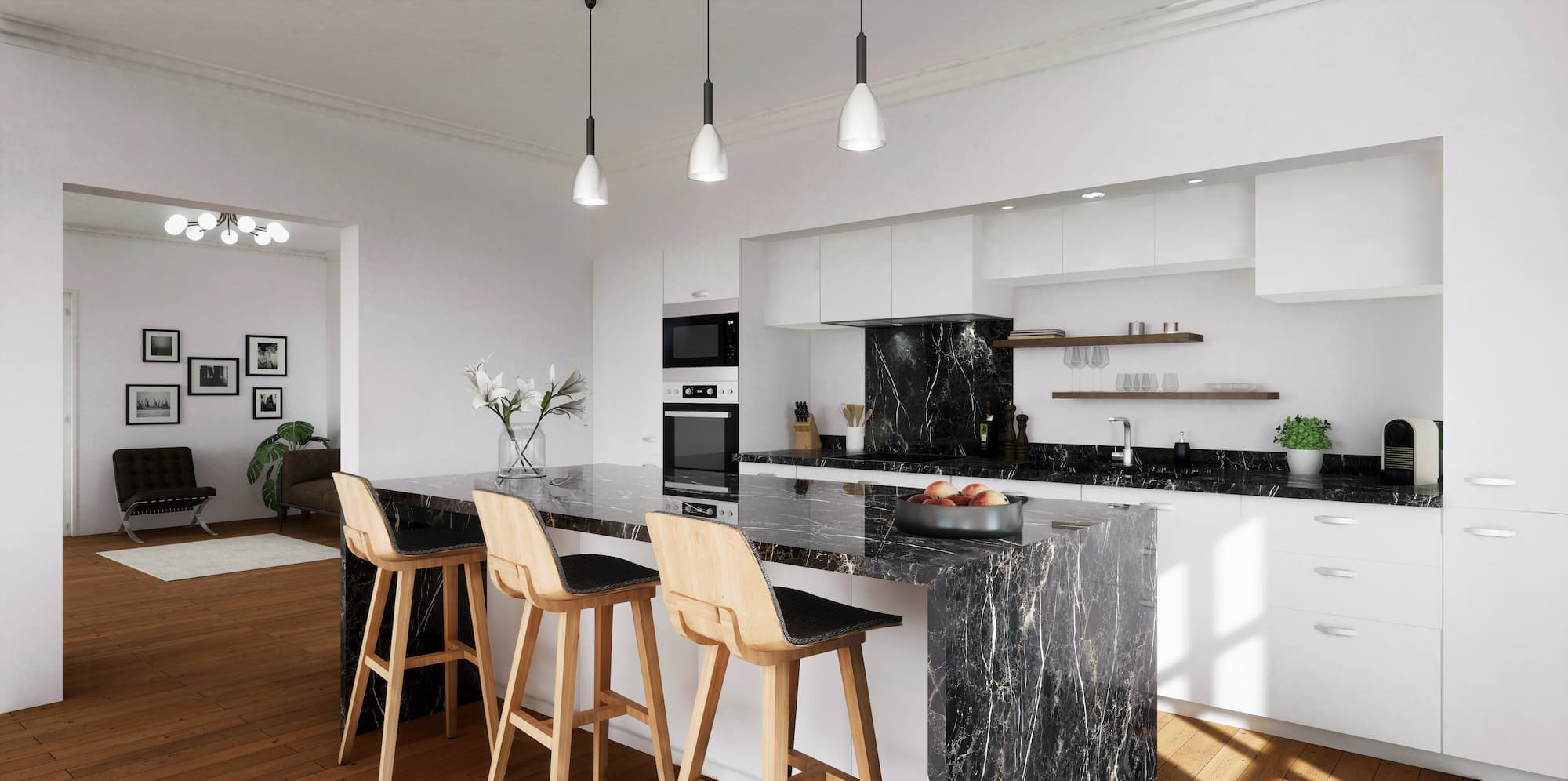 3 id&eacute;es d&eacute;co avec du carrelage imitation marbre pour un style chic Forbach