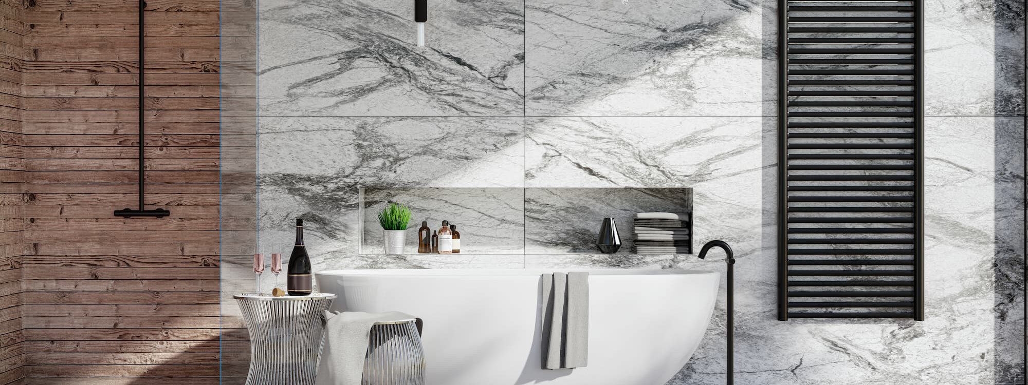 CARRELAGE_GRAND_FORMAT_SALLE_DE_BAINS 2000X750 | GB Baticenter Faut-il privilégier le carrelage petit ou grand format pour les murs d’une salle de bain ? Bouxwiller